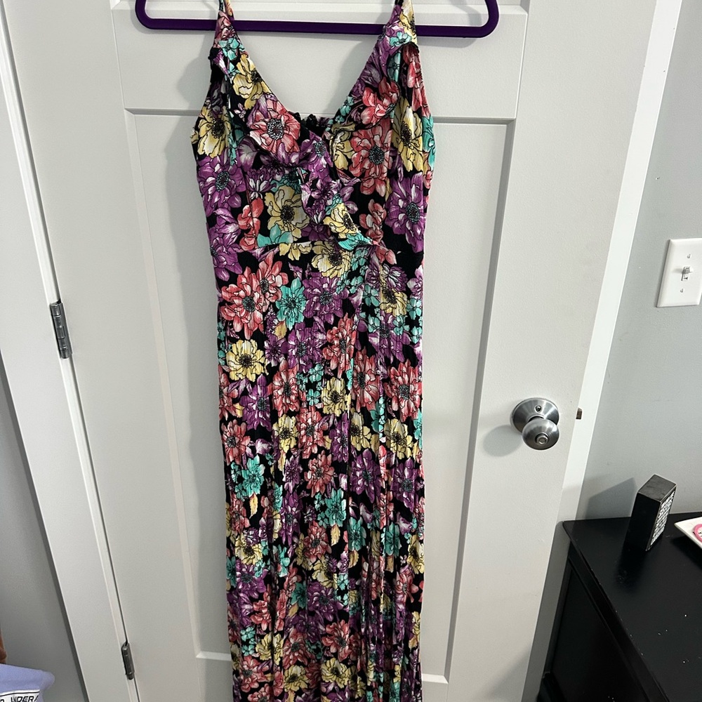 Vibrant Floral Maxi Dress - Multicolor